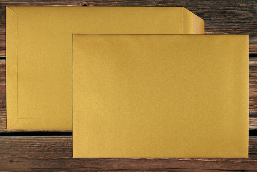 Versandtaschen 220x312 mm Nassklebend Metallic Gold 120 g/qm